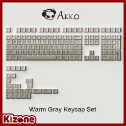 AKKO Keycap set – Warm Gray (PBT Double-Shot / Cherry profile / 132 nút)