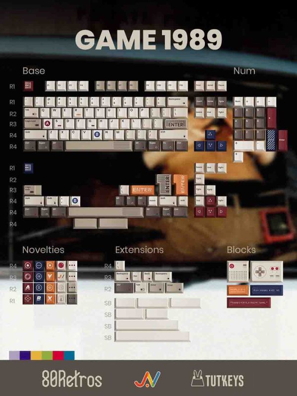 Set keycap TUTKEYS Game 1989 (Cherry profile / PBT Dye-Subbed)