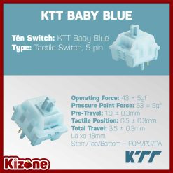 Switch bàn phím cơ KTT Baby Blue (5 pin / 45 switch - Tactile)