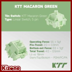 Switch bàn phím cơ KTT Macaron Green (5 pin / 45 switch - Linear)
