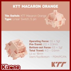 Switch bàn phím cơ KTT Macaron Orange (5 pin / 45 switch - Tactile)