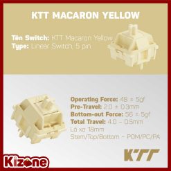 Switch bàn phím cơ KTT Macaron Yellow (5 pin / 45 switch - Linear)