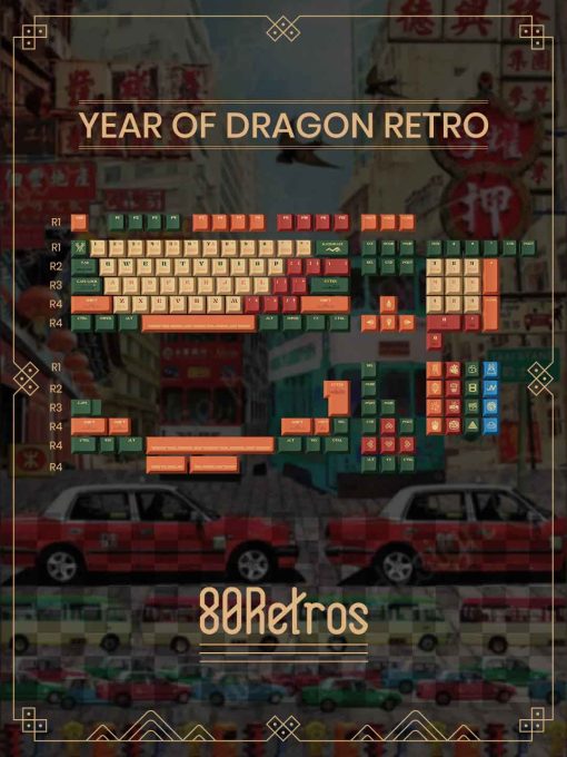 Keycap 80Retros Year of the Dragon Retro (Cherry profile / PBT Dye-Subbed)