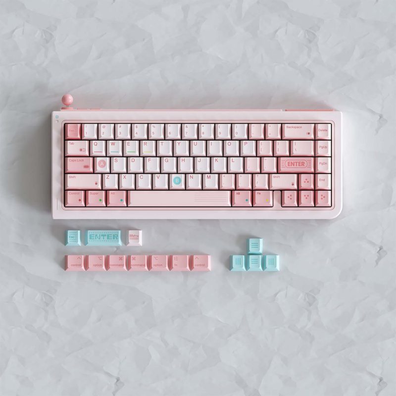 80Retros GB65 Pink và keycap tặng kèm