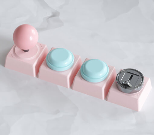 80Retros Game 1989 Pink Candy - Pink arcade keycap set