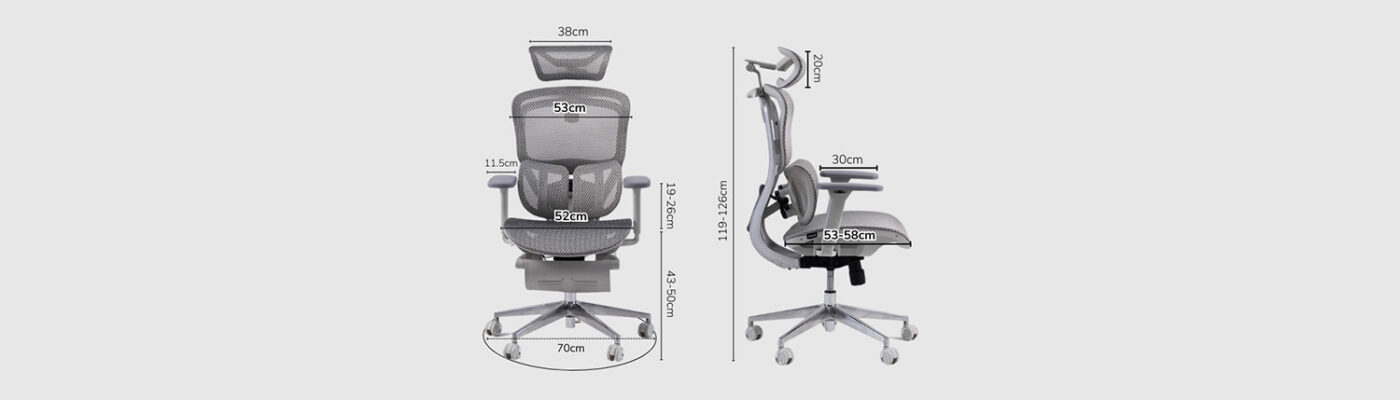 Kích thước của ghế Gami Crom phiên bản lưng Carbon