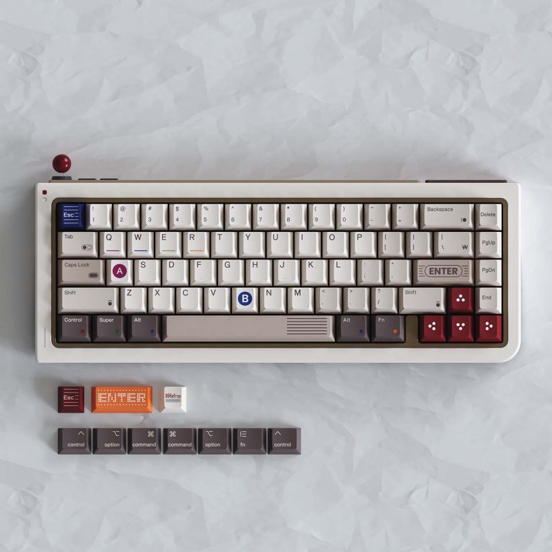 80Retros GB65 Warm Gray và keycap tặng kèm