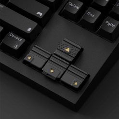80Retros Vector - Black with Gold keycap khi lắp lên phím