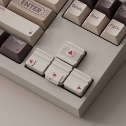 80Retros Vector - Warm Gray with Red keycap khi lắp lên phím